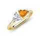 4 - Francesca 1.58 ctw Heart Shape (6.00 mm) Lab Created White Sapphire & Citrine Toi Et Moi Engagement Ring 