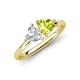 4 - Francesca 1.85 ctw Heart Shape (6.00 mm) Lab Created White Sapphire & Peridot Toi Et Moi Engagement Ring 