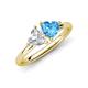 4 - Francesca 1.90 ctw Heart Shape (6.00 mm) Lab Created White Sapphire & Blue Topaz Toi Et Moi Engagement Ring 