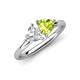 4 - Francesca 1.85 ctw Heart Shape (6.00 mm) Lab Created White Sapphire & Peridot Toi Et Moi Engagement Ring 