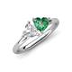 4 - Francesca 1.65 ctw Heart Shape (6.00 mm) Lab Created White Sapphire & Lab Created Alexandrite Toi Et Moi Engagement Ring 