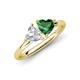 4 - Francesca 1.65 ctw Heart Shape (6.00 mm) Lab Created White Sapphire & Lab Created Emerald Toi Et Moi Engagement Ring 