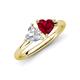 4 - Francesca 1.70 ctw Heart Shape (6.00 mm) Lab Created White Sapphire & Lab Created Ruby Toi Et Moi Engagement Ring 