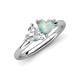 4 - Francesca 1.35 ctw Heart Shape (6.00 mm) Lab Created White Sapphire & Opal Toi Et Moi Engagement Ring 
