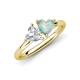 4 - Francesca 1.35 ctw Heart Shape (6.00 mm) Lab Created White Sapphire & Opal Toi Et Moi Engagement Ring 