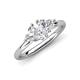 4 - Francesca 1.80 ctw Heart Shape (6.00 mm) Lab Created White Sapphire Toi Et Moi Engagement Ring 