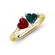 4 - Francesca 1.80 ctw Heart Shape (6.00 mm) Lab Created Ruby & London Blue Topaz Toi Et Moi Engagement Ring 