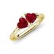 4 - Francesca 1.60 ctw Heart Shape (6.00 mm) Lab Created Ruby Toi Et Moi Engagement Ring 