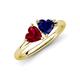 4 - Francesca 1.70 ctw Heart Shape (6.00 mm) Lab Created Ruby & Lab Created Blue Sapphire Toi Et Moi Engagement Ring 