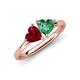 4 - Francesca 1.55 ctw Heart Shape (6.00 mm) Lab Created Ruby & Lab Created Alexandrite Toi Et Moi Engagement Ring 