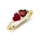 4 - Francesca 1.75 ctw Heart Shape (6.00 mm) Lab Created Ruby & Red Garnet Toi Et Moi Engagement Ring 