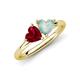 4 - Francesca 1.25 ctw Heart Shape (6.00 mm) Lab Created Ruby & Opal Toi Et Moi Engagement Ring 