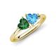 4 - Francesca 1.75 ctw Heart Shape (6.00 mm) Lab Created Emerald & Blue Topaz Toi Et Moi Engagement Ring 