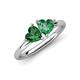 4 - Francesca 1.50 ctw Heart Shape (6.00 mm) Lab Created Emerald & Lab Created Alexandrite Toi Et Moi Engagement Ring 