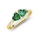 4 - Francesca 1.50 ctw Heart Shape (6.00 mm) Lab Created Emerald & Lab Created Alexandrite Toi Et Moi Engagement Ring 