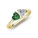 4 - Francesca 1.45 ctw Heart Shape (6.00 mm) Lab Created Emerald & Moissanite Toi Et Moi Engagement Ring 