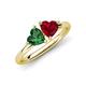 4 - Francesca 1.55 ctw Heart Shape (6.00 mm) Lab Created Emerald & Lab Created Ruby Toi Et Moi Engagement Ring 