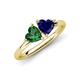 4 - Francesca 1.65 ctw Heart Shape (6.00 mm) Lab Created Emerald & Lab Created Blue Sapphire Toi Et Moi Engagement Ring 