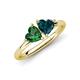 4 - Francesca 1.75 ctw Heart Shape (6.00 mm) Lab Created Emerald & London Blue Topaz Toi Et Moi Engagement Ring 