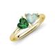4 - Francesca 1.20 ctw Heart Shape (6.00 mm) Lab Created Emerald & Opal Toi Et Moi Engagement Ring 