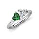 4 - Francesca 1.65 ctw Heart Shape (6.00 mm) Lab Created Emerald & Lab Created White Sapphire Toi Et Moi Engagement Ring 