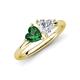 4 - Francesca 1.65 ctw Heart Shape (6.00 mm) Lab Created Emerald & Lab Created White Sapphire Toi Et Moi Engagement Ring 