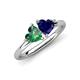4 - Francesca 1.65 ctw Heart Shape (6.00 mm) Lab Created Alexandrite & Lab Created Blue Sapphire Toi Et Moi Engagement Ring 