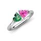 4 - Francesca 1.65 ctw Heart Shape (6.00 mm) Lab Created Alexandrite & Lab Created Pink Sapphire Toi Et Moi Engagement Ring 