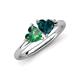 4 - Francesca 1.75 ctw Heart Shape (6.00 mm) Lab Created Alexandrite & London Blue Topaz Toi Et Moi Engagement Ring 