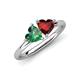 4 - Francesca 1.70 ctw Heart Shape (6.00 mm) Lab Created Alexandrite & Red Garnet Toi Et Moi Engagement Ring 