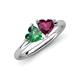 4 - Francesca 1.85 ctw Heart Shape (6.00 mm) Lab Created Alexandrite & Rhodolite Garnet Toi Et Moi Engagement Ring 