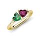 4 - Francesca 1.85 ctw Heart Shape (6.00 mm) Lab Created Alexandrite & Rhodolite Garnet Toi Et Moi Engagement Ring 