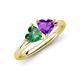 4 - Francesca 1.43 ctw Heart Shape (6.00 mm) Lab Created Alexandrite & Amethyst Toi Et Moi Engagement Ring 