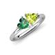 4 - Francesca 1.70 ctw Heart Shape (6.00 mm) Lab Created Alexandrite & Peridot Toi Et Moi Engagement Ring 