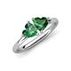 4 - Francesca 1.50 ctw Heart Shape (6.00 mm) Lab Created Alexandrite & Lab Created Emerald Toi Et Moi Engagement Ring 