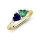 4 - Francesca 1.65 ctw Heart Shape (6.00 mm) Lab Created Blue Sapphire & Lab Created Alexandrite Toi Et Moi Engagement Ring 