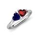 4 - Francesca 1.85 ctw Heart Shape (6.00 mm) Lab Created Blue Sapphire & Red Garnet Toi Et Moi Engagement Ring 