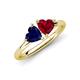 4 - Francesca 1.70 ctw Heart Shape (6.00 mm) Lab Created Blue Sapphire & Lab Created Ruby Toi Et Moi Engagement Ring 