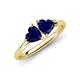 4 - Francesca 1.80 ctw Heart Shape (6.00 mm) Lab Created Blue Sapphire Toi Et Moi Engagement Ring 