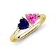 4 - Francesca 1.80 ctw Heart Shape (6.00 mm) Lab Created Blue Sapphire & Lab Created Pink Sapphire Toi Et Moi Engagement Ring 