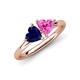 4 - Francesca 1.80 ctw Heart Shape (6.00 mm) Lab Created Blue Sapphire & Lab Created Pink Sapphire Toi Et Moi Engagement Ring 