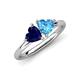 4 - Francesca 1.90 ctw Heart Shape (6.00 mm) Lab Created Blue Sapphire & Blue Topaz Toi Et Moi Engagement Ring 
