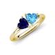 4 - Francesca 1.90 ctw Heart Shape (6.00 mm) Lab Created Blue Sapphire & Blue Topaz Toi Et Moi Engagement Ring 