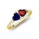 4 - Francesca 1.85 ctw Heart Shape (6.00 mm) Lab Created Blue Sapphire & Red Garnet Toi Et Moi Engagement Ring 