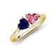 4 - Francesca 1.70 ctw Heart Shape (6.00 mm) Lab Created Blue Sapphire & Pink Tourmaline Toi Et Moi Engagement Ring 