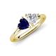 4 - Francesca 1.80 ctw Heart Shape (6.00 mm) Lab Created Blue Sapphire & Lab Created White Sapphire Toi Et Moi Engagement Ring 