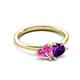 3 - Francesca 1.58 ctw Heart Shape (6.00 mm) Lab Created Pink Sapphire & Amethyst Toi Et Moi Engagement Ring 