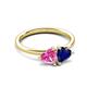 3 - Francesca 1.80 ctw Heart Shape (6.00 mm) Lab Created Pink Sapphire & Lab Created Blue Sapphire Toi Et Moi Engagement Ring 