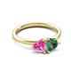 3 - Francesca 1.65 ctw Heart Shape (6.00 mm) Lab Created Pink Sapphire & Lab Created Alexandrite Toi Et Moi Engagement Ring 