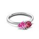 3 - Francesca 1.70 ctw Heart Shape (6.00 mm) Lab Created Pink Sapphire & Pink Tourmaline Toi Et Moi Engagement Ring 